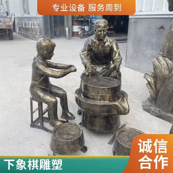 拉黄包车人物雕塑 公园广场传统民俗小品树脂摆件 户外景观装饰雕像