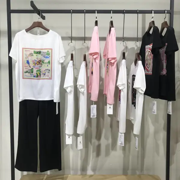 ***感AB面桑蚕丝短袖【佩拉蒙达】宽松套头衫 夏季丝滑透气真丝拼接上衣数码印花烫钻T恤