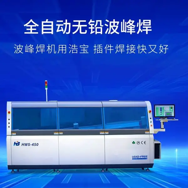浩宝全自动无铅波峰焊机HWS-450实现高良率插件焊接