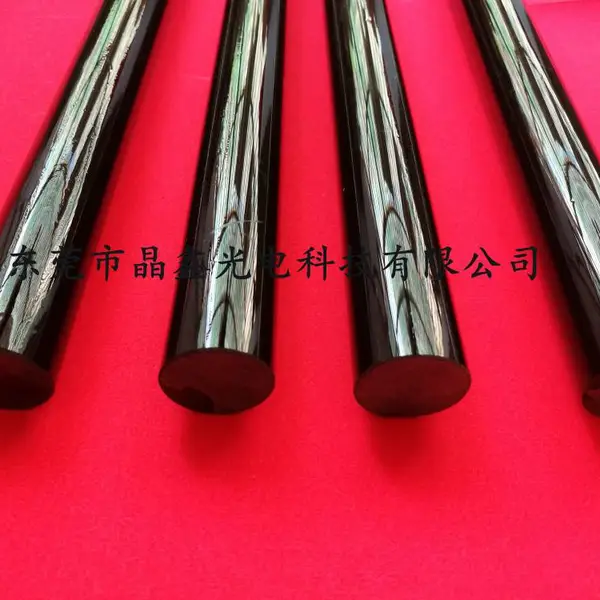 纯黑色不透明直径25mm实心高硼硅玻璃棒(类黑曜石料)