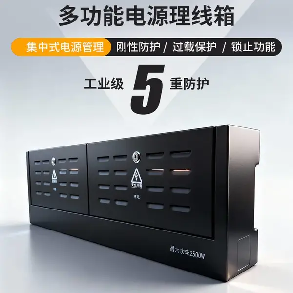 银行电源分离器集中盒柜台刚性防护理线箱理线盒带锁 PDU 可定制