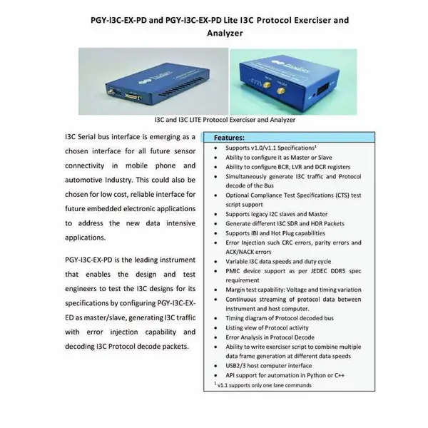 欧奥电子OIOSYS供应Prodigy I3C协议分析仪及训练器