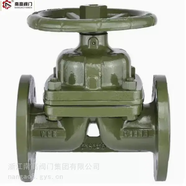 铸钢材质G46J-16C DN200手动直通式衬胶隔膜阀流体阻力小
