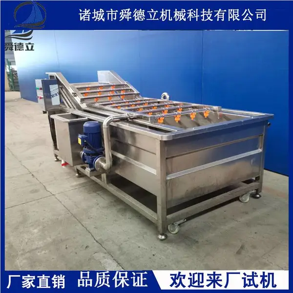果蔬清洗机净菜加工流水线 毛豆生产线设备 气泡冷却线清洗机械设备