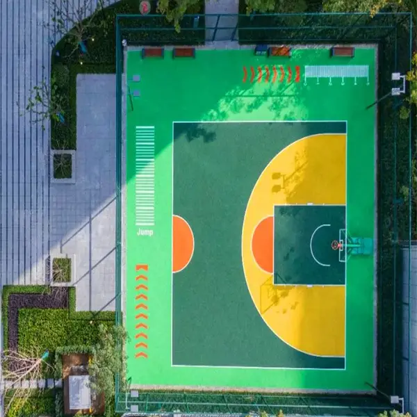 小区运动场地篮球 羽毛球 乒乓球场地做塑胶地面安全实用