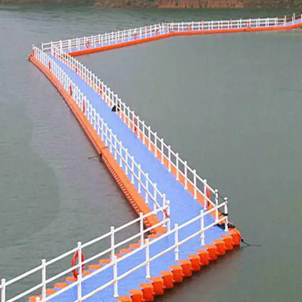 500*500*400mm湖边观景组装浮桥 水上浮箱拼接跑道
