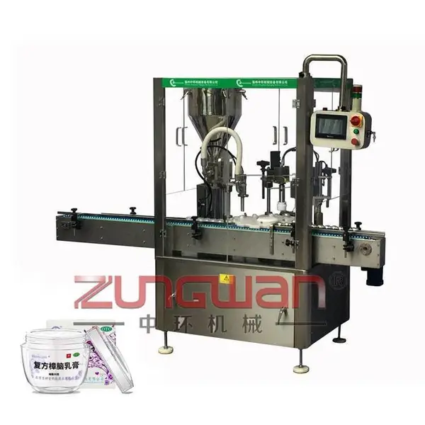 ZHG-50B全自动定量药品乳膏灌装旋盖机 医药公司中药膏霜灌装机 阿胶膏旋盖机