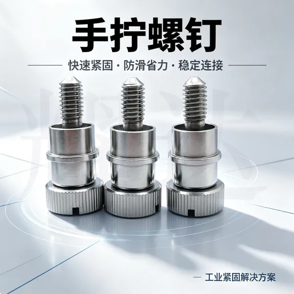 松不脱螺钉手拧弹簧螺丝 机柜机箱面板防脱落一字滚花螺丝M4/M5/M6