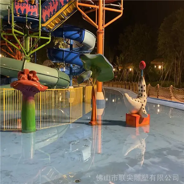 联尖玻璃钢树脂工艺品 游乐场海洋生物系列雕塑制作