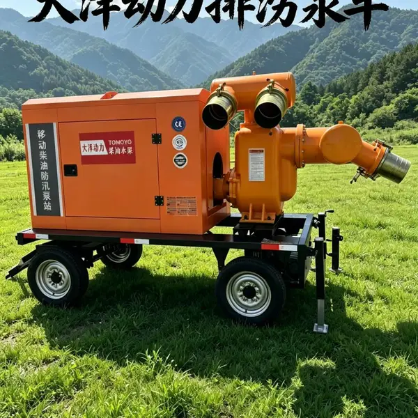 吊装就位快速自吸抽水机组500立方暴雨过后积水清理设备