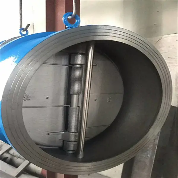 H76H-16P DN125碟形对夹式排水管道专用单向阀 不锈钢双瓣式