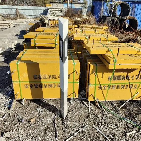 临沂铁路AB桩百米标高铁线路百米距离标注水泥标识标志桩铁路界碑黄底黑字混凝土高标准农田保护区界标