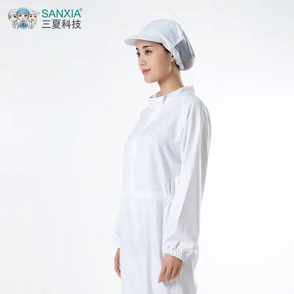 SANXIA/三夏定制白色食品厂作业工作服套装 加工车间工服连体服