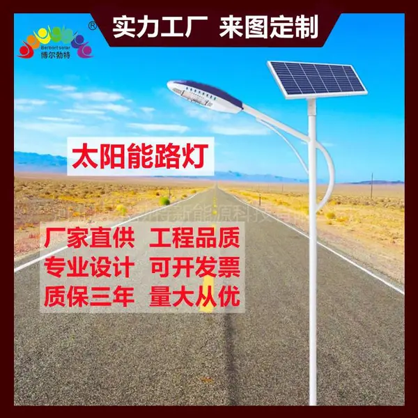 博尔勃特 风光互补双臂路灯 6米农村太阳能路灯全套