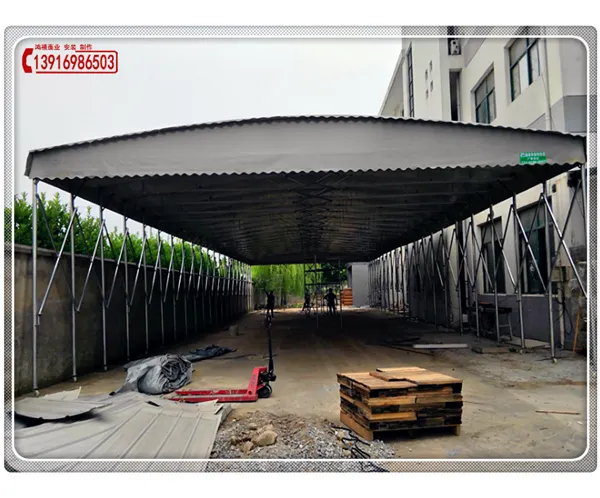 干窑活动雨棚/干窑仓储式推拉雨棚/嘉善鸿禧大小型移动雨篷报价单