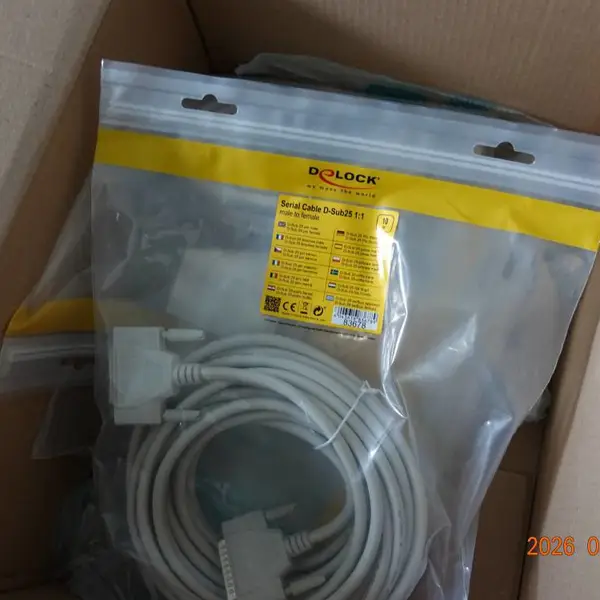 DELOCK 83678串口延长线 D-Sub25针公对母 10米 28AWG 1:1直连