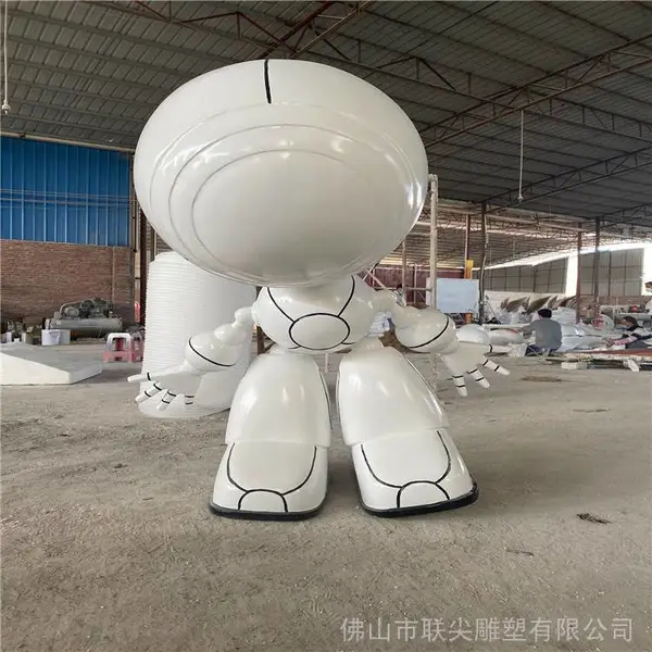 玻璃钢机器人造型雕塑 圆球模型机器人摆件-联尖雕塑