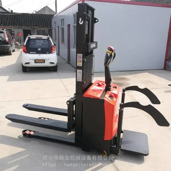 堆高车半电动小型液压叉车 全自动升降铲车 1吨2吨升高搬运车