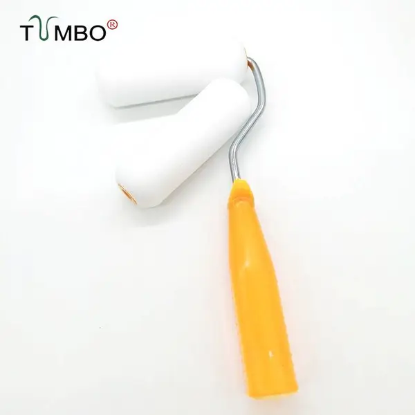 工厂直销TUMBO4寸油性双圆海绵辊轮家具修补木门翻新光滑无痕滚刷