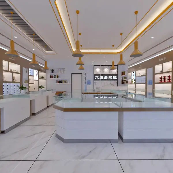 成都眼镜店展柜设计定做厂家 成都眼镜店装修设计公司 成都眼镜柜台制作价格