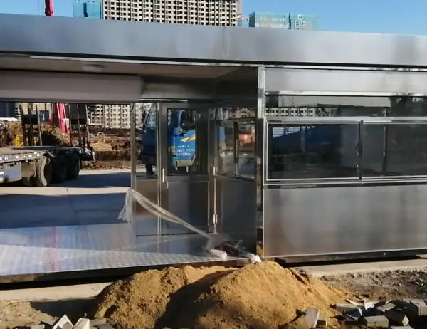 长春汽车销售中心门卫岗亭制作/景区值班站台/轻钢别墅房屋厂址