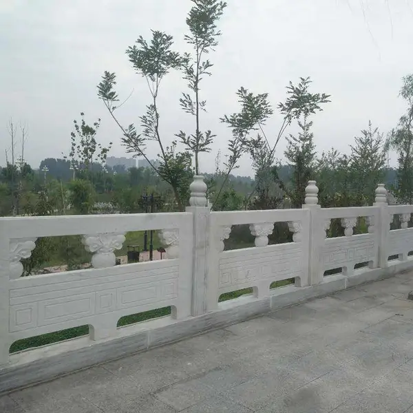 商丘河道石栏杆供应-石材栏杆草白玉栏杆定做