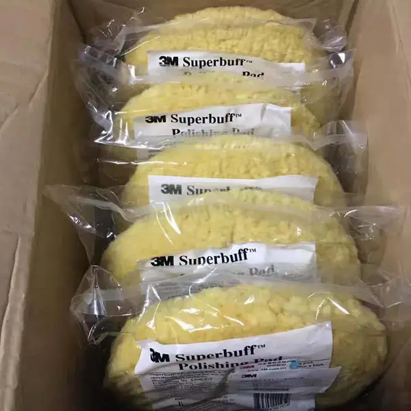 3M05705双面黄色抛光羊毛轮5705细腻漆面羊毛盘羊毛球