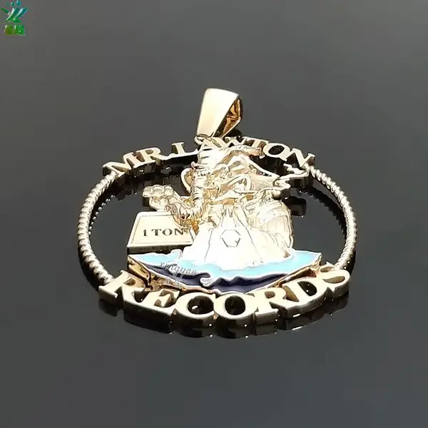 创意金属镀金合金饰品项坠挂件定制玻璃漆精美吊坠定制