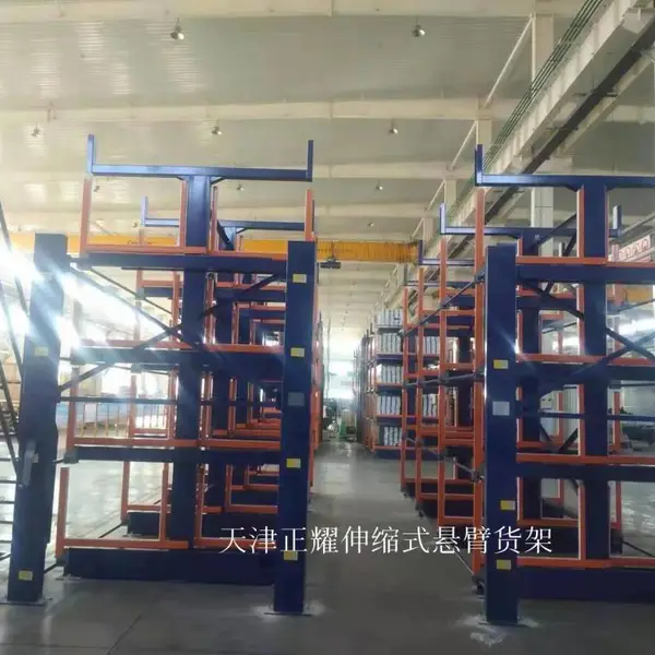多层槽钢存放架 电动伸缩悬臂货架参数 型材立体库