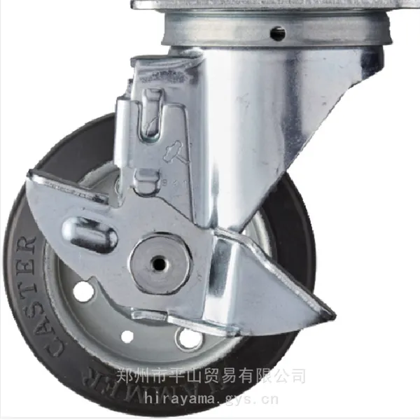 HAMMER锤牌带制动器的3寸橡胶脚轮413S-R100载重120kg平山贸易