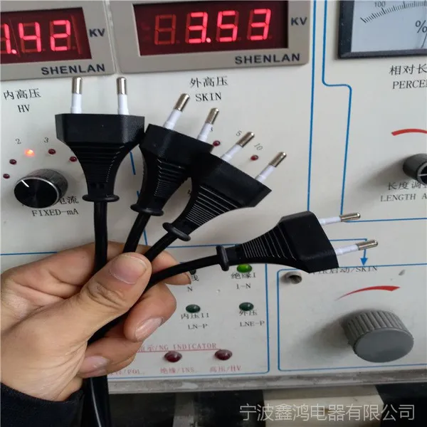 热销 T4欧规插头线 LED灯具插头电源线 欧标/欧式二插电源线