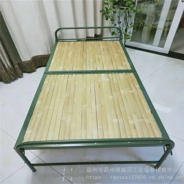 家用休息小竹床铁架竹板床简易露营折叠床民政抢险竹条应急床 威固