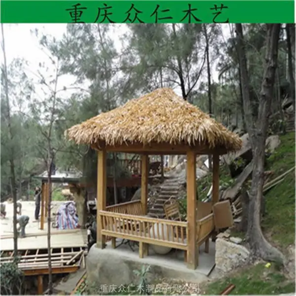 綦江传统榫卯结构凉亭 芬兰木古建凉亭 防腐木琉璃瓦凉亭施工安装 众仁木艺