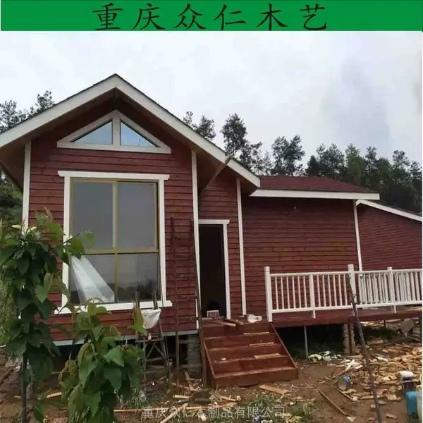 阆中景区防腐木休闲木屋 实木传统木房子设计安装 众仁木艺
