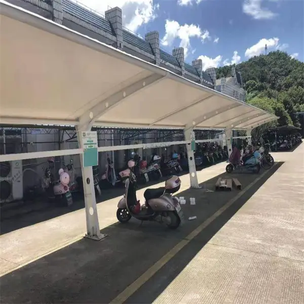 商丘膜结构自行车棚电动车棚改造工程防护效果好