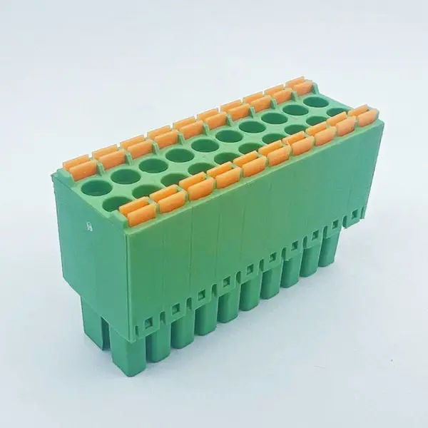 3.5mm绿色双排紧凑弹簧快速PCB插拨式接线端子15EDGKNH KF2EDGKS
