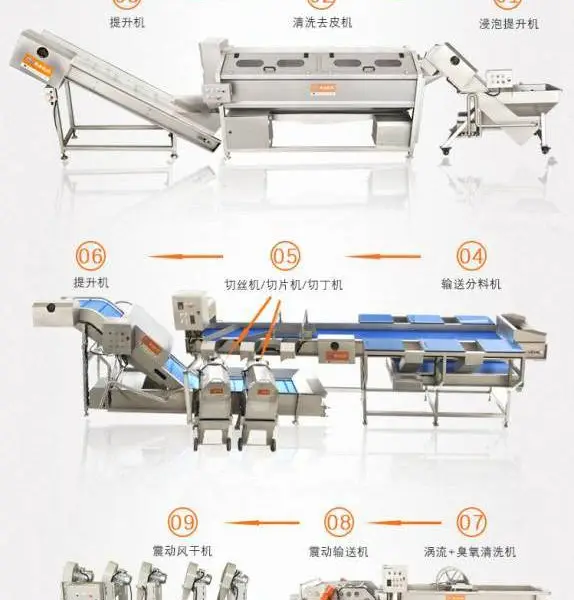 中央厨房净菜加工用球茎类果蔬流水线 大型全自动土豆加工生产线