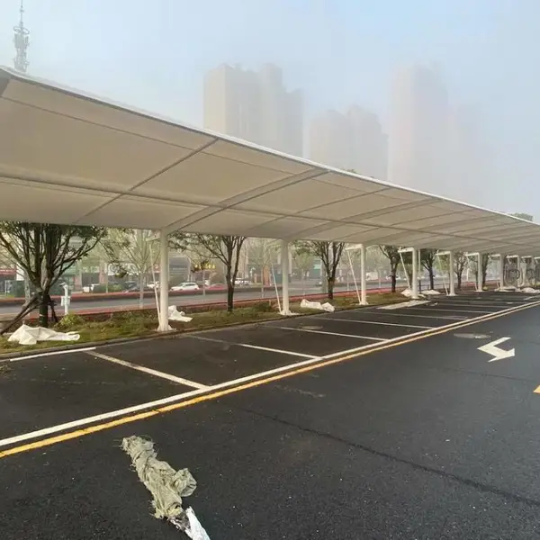 重庆膜结构停车棚汽车停车棚非机动车停车棚充电桩遮阳遮雨车篷