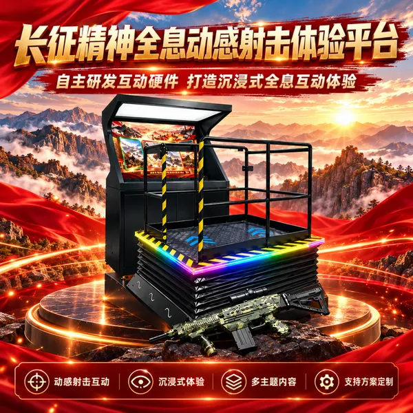 全息动感射击体验平台 自主研发互动硬件 打造沉浸式全息互动体验