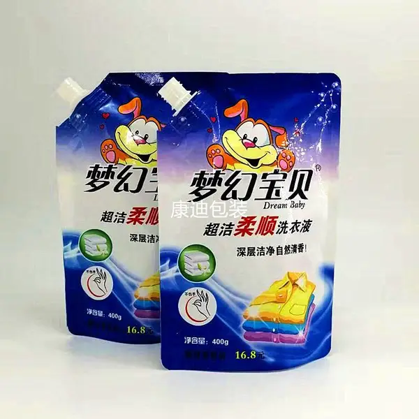 油烟净液体塑料包装袋彩色印刷复合铝箔自立吸嘴袋洗衣液包装袋
