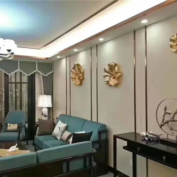 山东工装集成墙板 木饰面板客厅造型图 办公室装修
