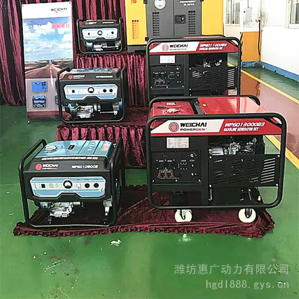潍柴原装WPGQ18000B3汽油发电机 17KW双缸发电机组 移动式