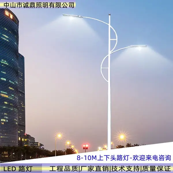 户外防锈钢材大型景观高低臂8米10米路灯市政工程道路照明灯