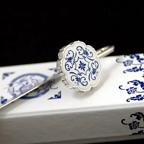 青花瓷书签/景德镇陶瓷礼品/长杆书签批发