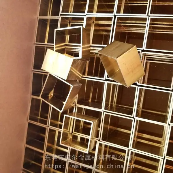C2700进口环保黄铜方管 四方铜管 ***切割加工黄铜管 环保装饰用黄铜方管 大规格可零切 威尔金属