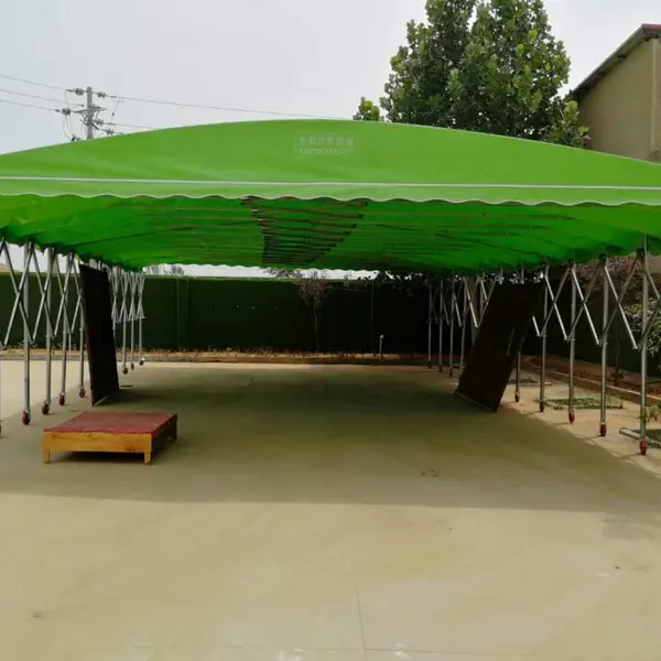 西安顺发定做电动推拉棚伸缩篷防雨篷 造型优美