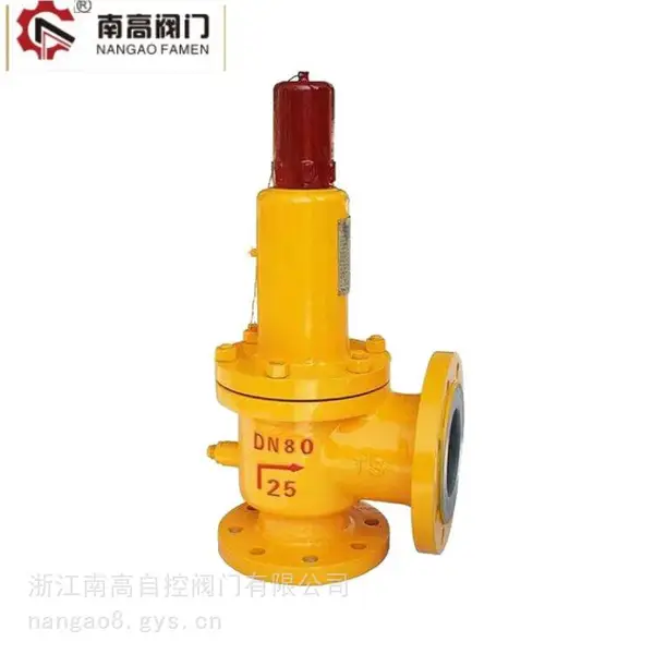 南高阀门生产 弹簧式衬氟安全阀 A42F46 -25C化工用 耐腐蚀 封闭式