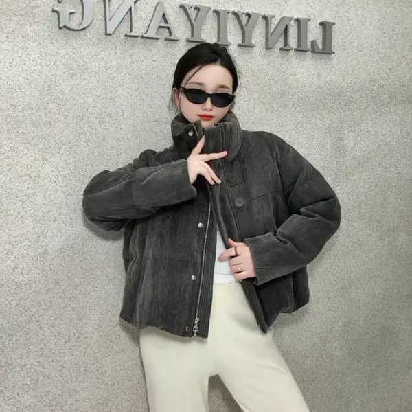雨贝尔羽绒服冬季时尚百搭加厚防风保暖白鸭绒外套女装尾货石井批发走份