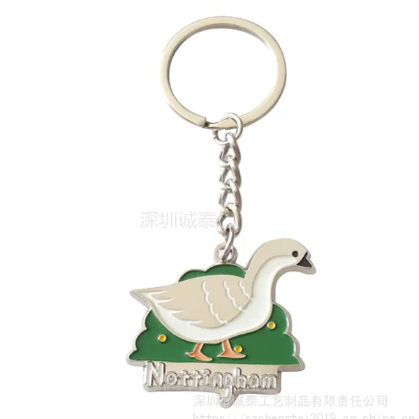 浙江钥匙链定做 创意卡通鹅型挂件 动漫纪念钥匙扣定制