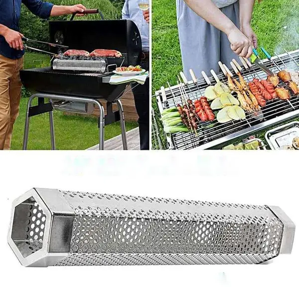 不锈钢烧烤烟熏管 圆形六边形果木熏肉BBQ烧烤网 颗粒烟熏烤肉管
